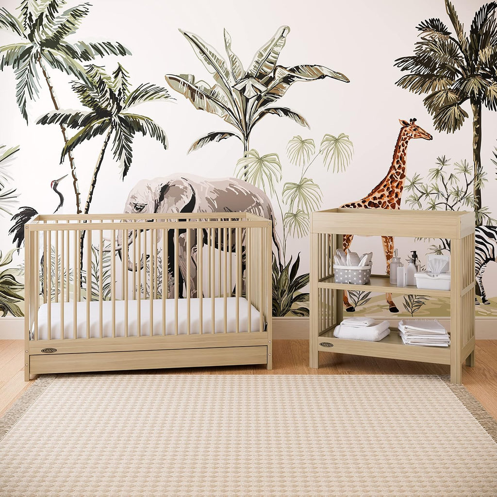 Changing Table with Water-Resistant Changing Pad, Driftwood | GREENGUARD Gold Certified, Includes Bonus
