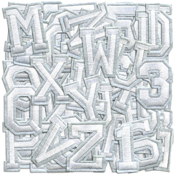 Letter and Number Iron On Patches, A-Z Alphabet and Numbers 0-9 Embroidery Applique Patch, DIY Decorative Heat Press