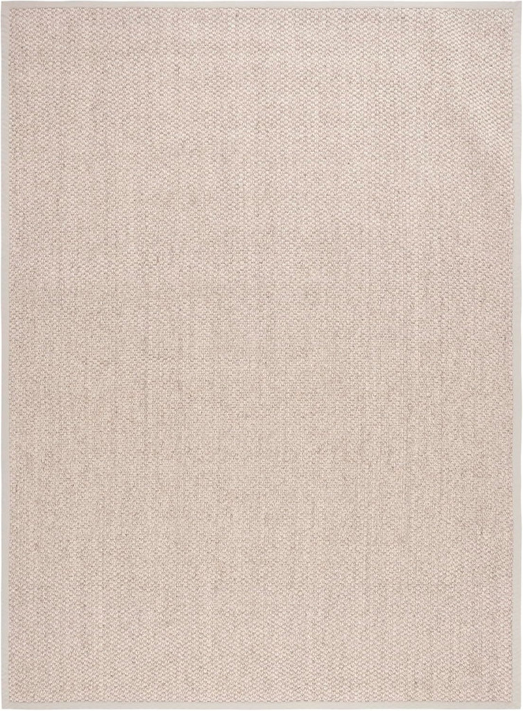 Area Rug 8x11 - Natural Fiber Collection - Large - Marble, Sisal, Woven Design with Border (NF525C)