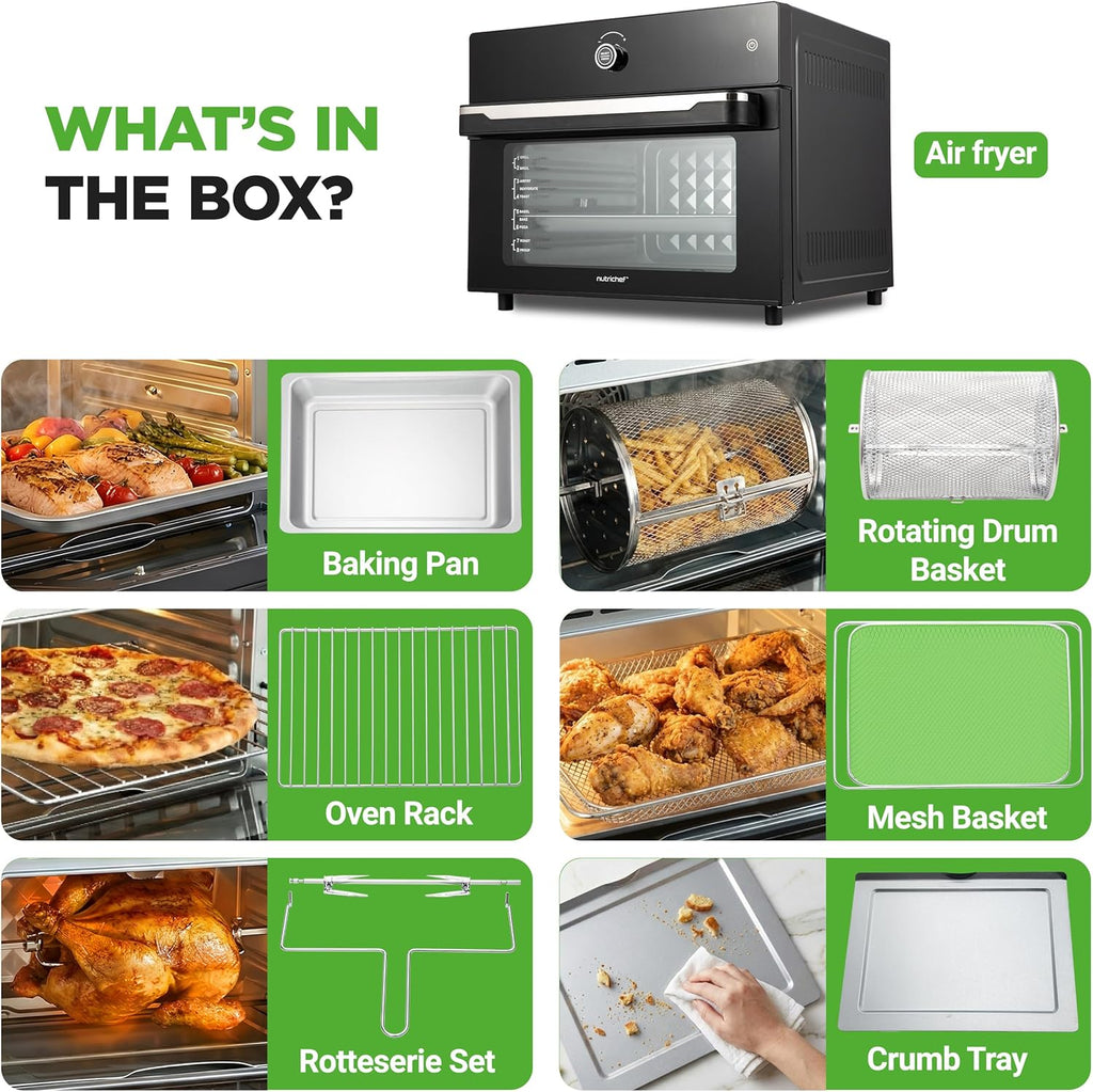 32 Quart Air Fryer & Oven | Digital Airfryer with 20 Presets, Dual Cook, Rotisserie, Bake & More | Multi-Function