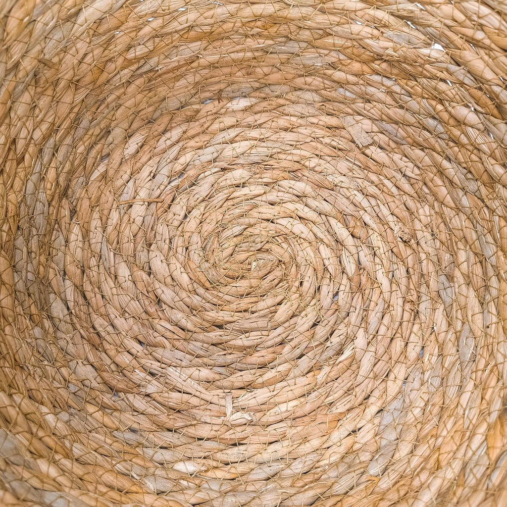 Round Seagrass Storage Baskets Woven Wicker Planter Baskets for Decor | Decorative Basket for Blankets, Plants