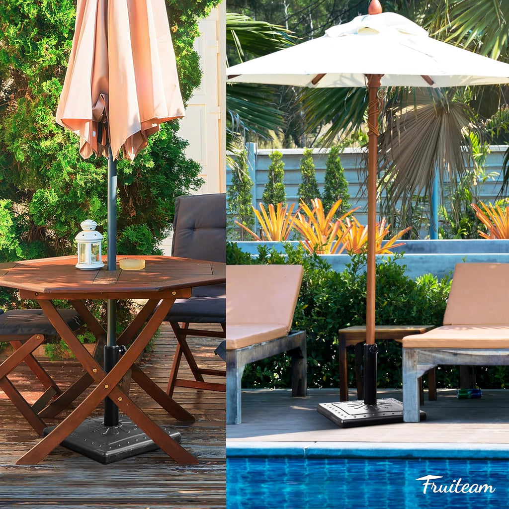 33lb Heavy-Duty Patio Square Umbrella Base, Antioxidant Sprayed Steel Pole Market Table Stand