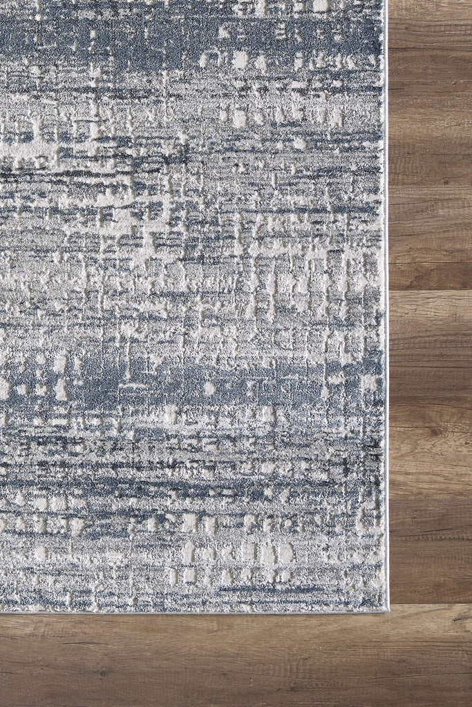 Rugs Modern Distressed Pixel Print Rectangle Area Rug, Vista Collection - Grey & Blue Rustic Contemporary