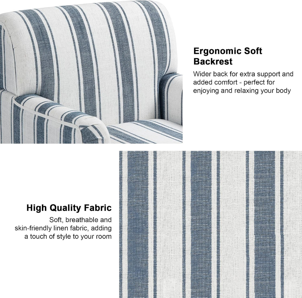 Accent Chair, Mid Century Modern Comfy Armchair , Linen Fabric Single Sofa Lounge for Reading Bedroom Apartment