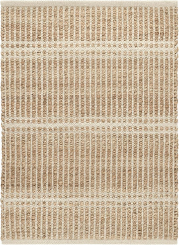 Dash and Albert Arbor Jute Area Rug - 2' x 3' Ivory Stripe Handwoven Accent Rug - Durable, Eco-Frien