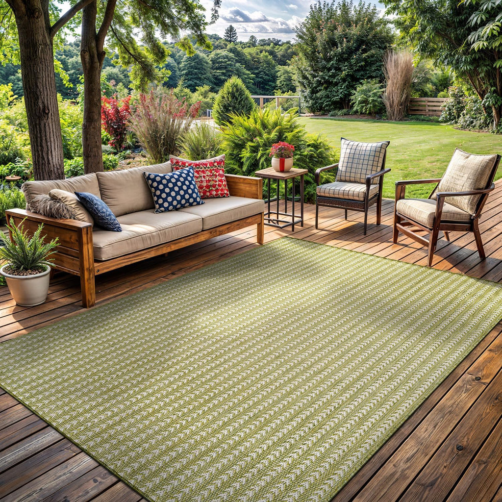 Washable Outdoor Rug 5x7 Modern Area Rugs Outdoor Carpets Striped Pattern Non Shedding Waterproof Ea