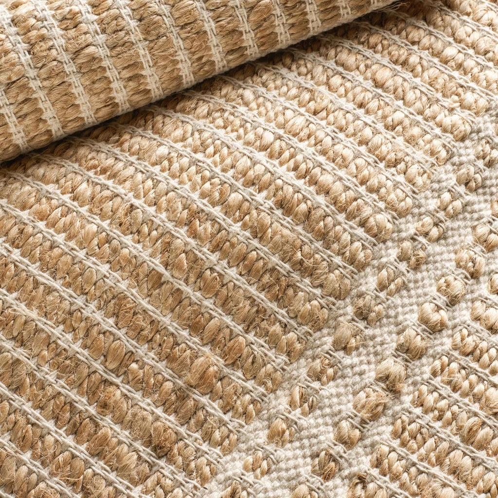 Dash and Albert Arbor Jute Area Rug - 2' x 3' Ivory Stripe Handwoven Accent Rug - Durable, Eco-Frien