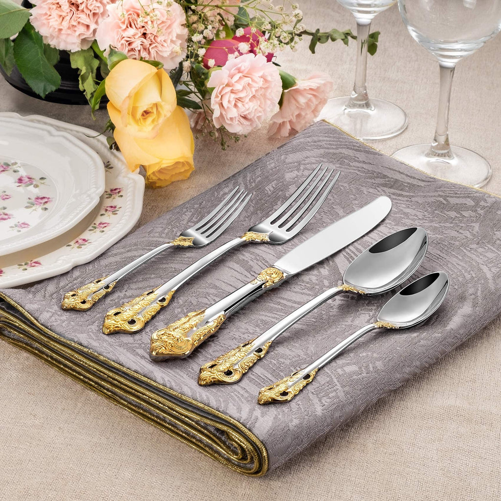 Luxury 45-Piece 18/10 Stainless Steel Flatware Set
