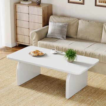 Rectangle Coffee Table, 47-Inch Wood Rectangular Living Room Table, Farmhouse Accent Center Low Cocktail Tea Table