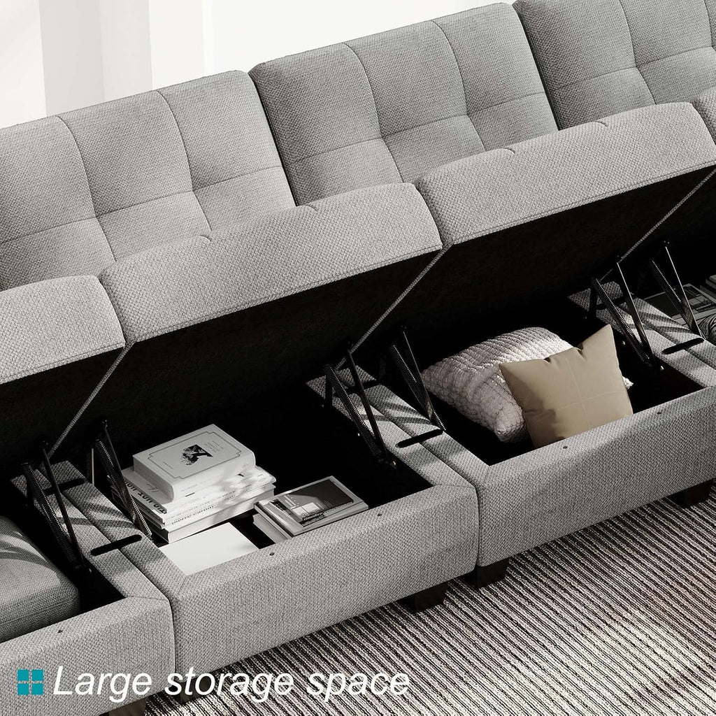 Modular Sectional Sofa L Shaped Sofa Couch with Storage Seats Convertible Sectional Couch Modular Sofa with