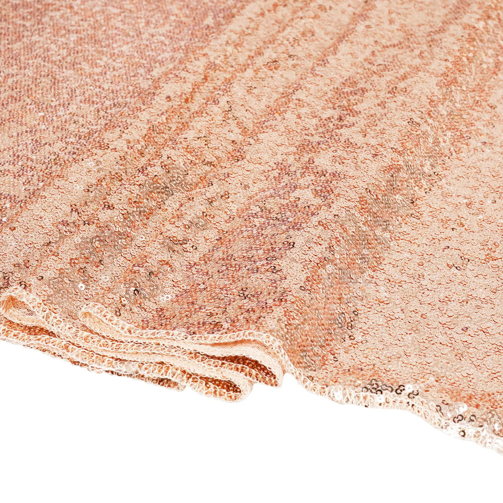 Rose Gold Sequin Tablecloth 72x108 Inch for Wedding