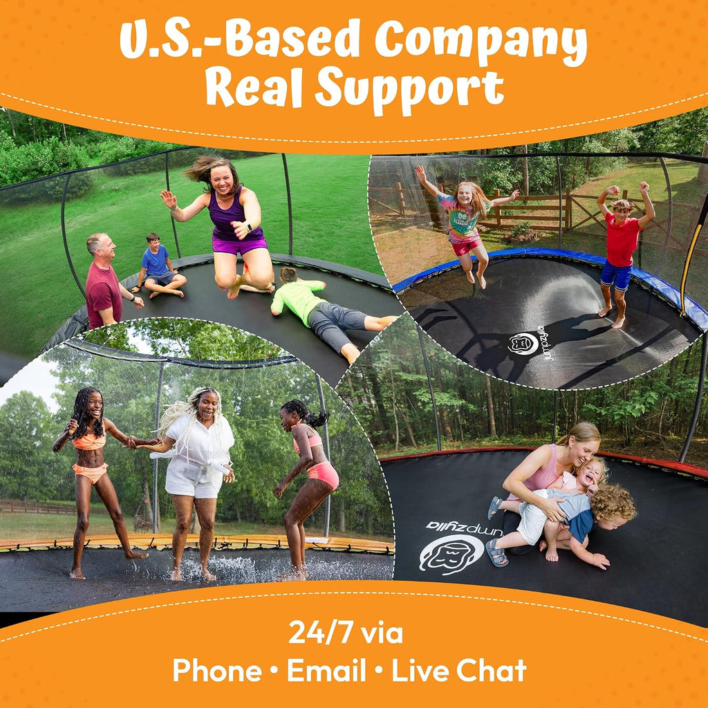 Trampoline with Net for Kids 8FT 10FT 12FT 14FT 15FT 16FT | ASTM-compliant trampoline with enclosure, non-slip