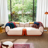 102" Oversized Modern Curved Sofa, Minimalist 4-Seat Chenille Couch for Living Room Apartment