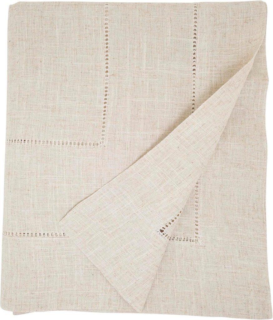Linen Blend Toscana Double Hemstitched Tablecloth