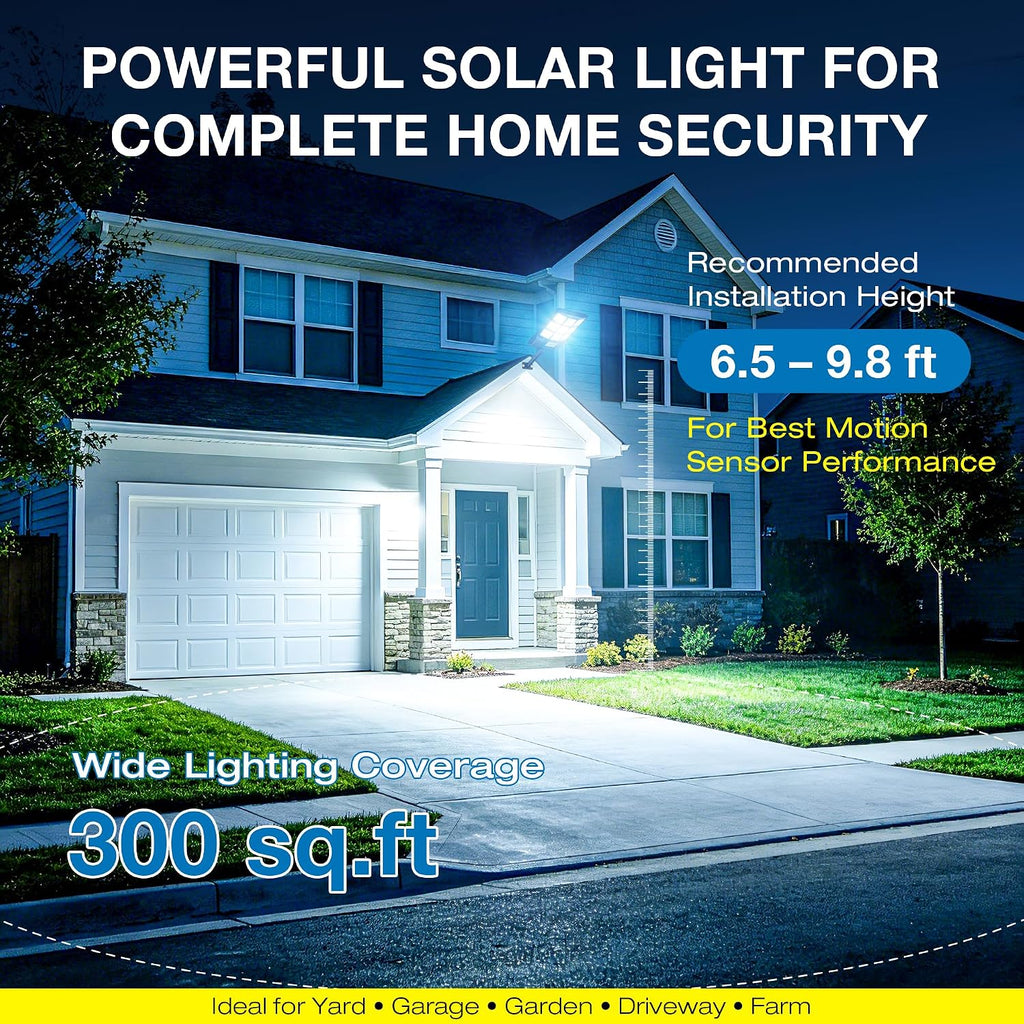 Solar Lights Outdoor, 6500K Motion Sensor Security Lights, 2-Pack | IP66 waterproof with dusk to dawn lighting