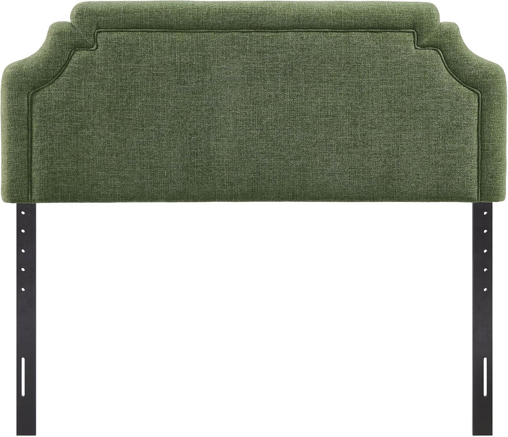 Queen Upholstered Fabric Headboard in Foliage - Padded Cushioned Headboard with Woven Heathered Upholstery