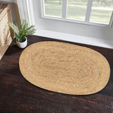 LR Home Natural Jute 2x3 Oval Area Rug for Home Decor | Braided Rugs for Living Room, Bedroom, Playr
