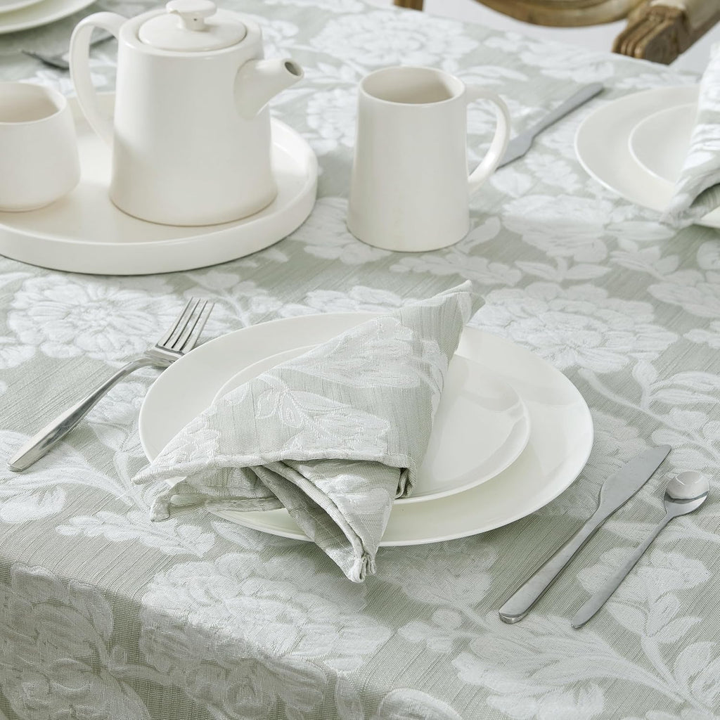Annaleigh Tablecloth Jacquard Fabric, Wrinkle Resistant for Dining, Holiday, Party, Wedding or Banqu