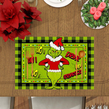 Christmas Placemats Set of 4 Christmas 12x18 Inch Christmas Place Mats Xmas Winter Table Mats for Party Kitchen