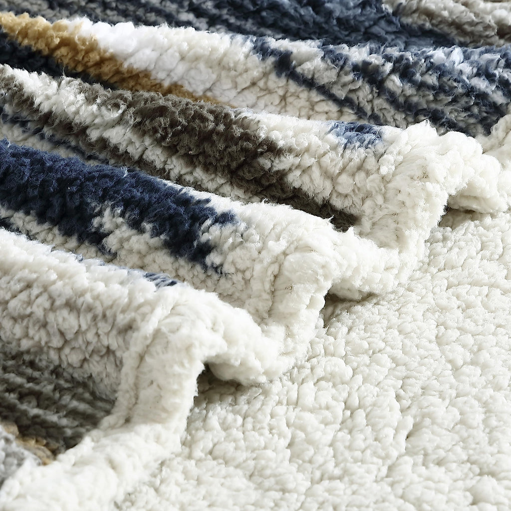 Sherpa Reverse Throw Blanket for Bed or Couch, 50 x 60