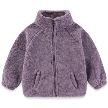 Toddler Kids Sherpa Fleece Jacket Baby Boys Girls Zipper Overcoat Thick Warm Outerwear