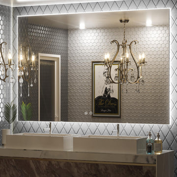 Bathroom Mirror with Lights 60 x 40 Inch, LED Mirror with Backlit