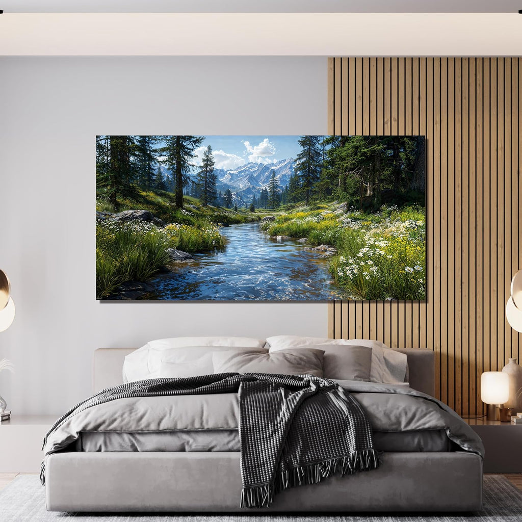 Large Canvas Wall Art Decor Nature Landscape Wall Art Prints Artwork For Walls Green Botanical Wall Art Decorations