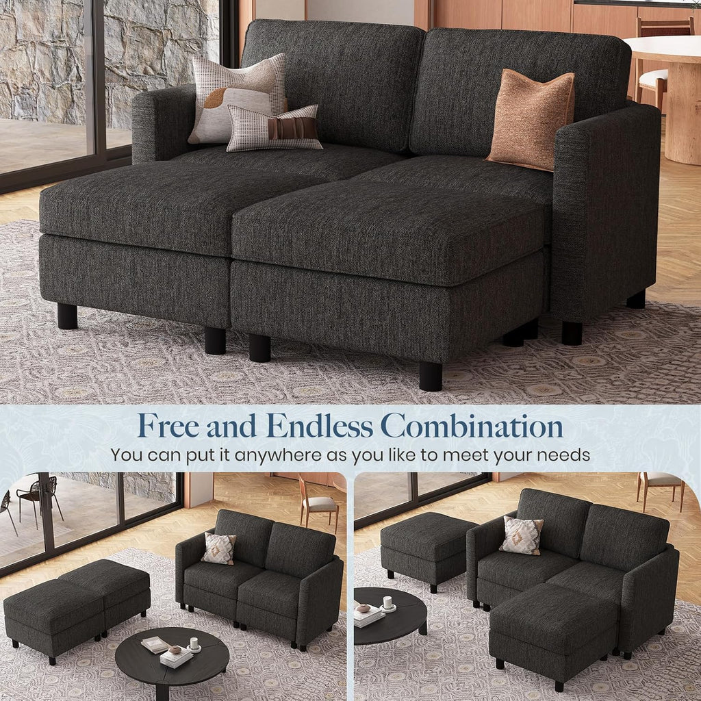 58.3" Modular Sectional Sofa 4 Seats Sleeper Sofa Washable Sectional Couches Comfy Couches with Storage Seat Couch
