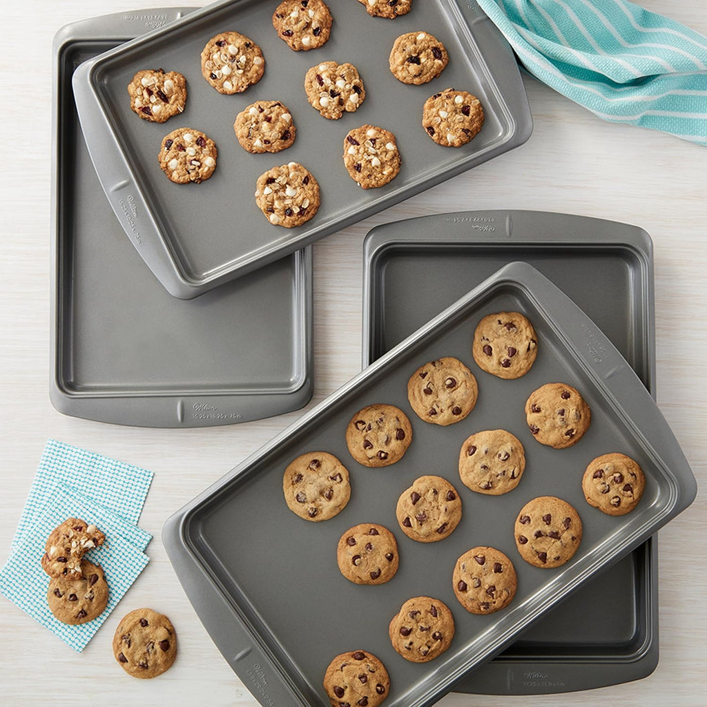 Ever-Glide Non-Stick Cookie Sheet Set, 4-Piece, Steel