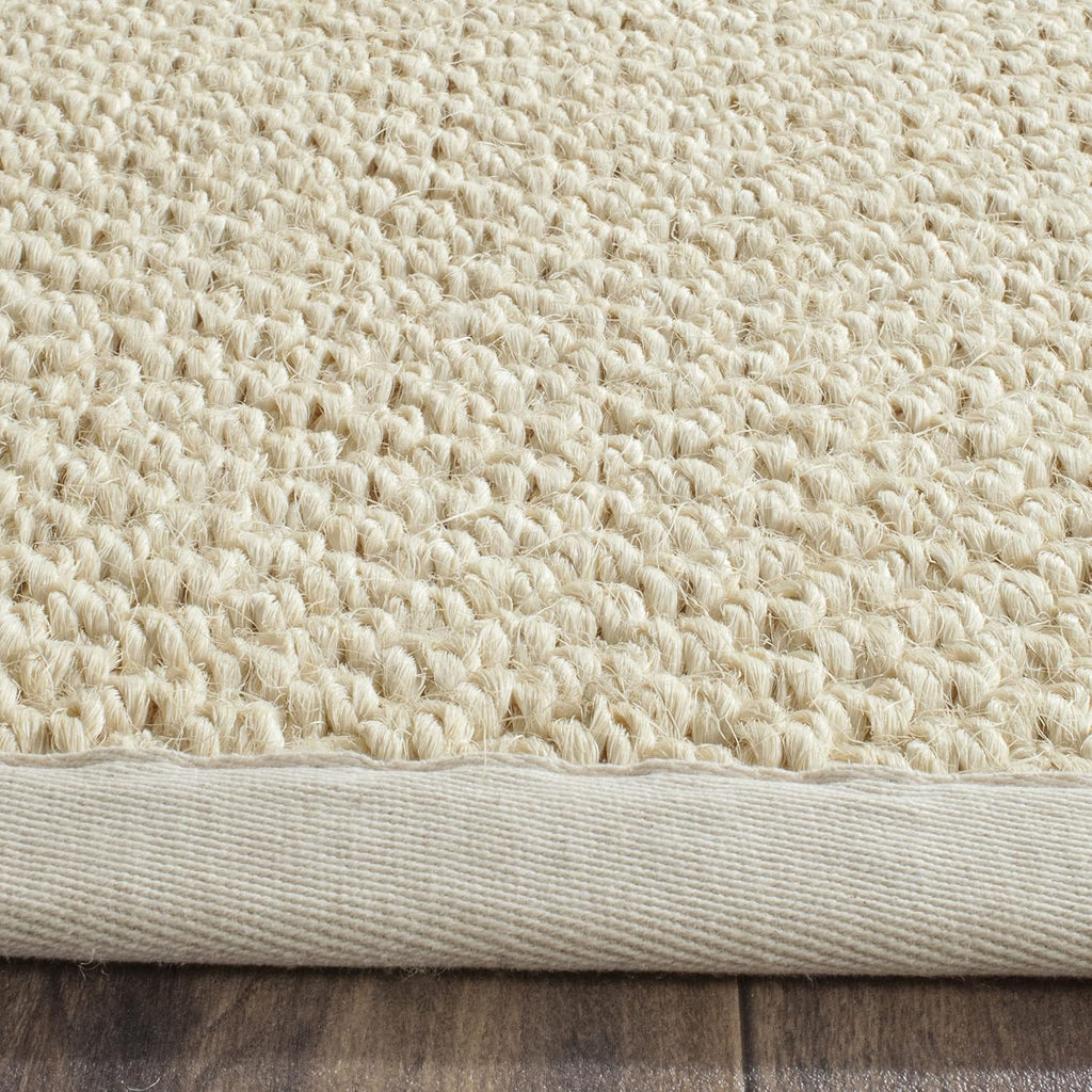 Natural Fiber Collection Area Rug - 6' Square, Cream, Sisal, Woven Design with Border (NF525A)