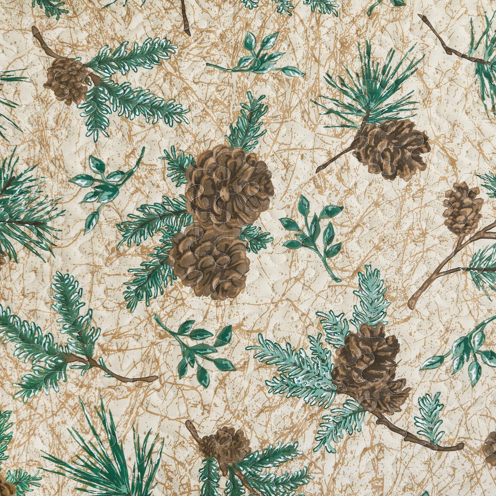 Rustic Pinecones & Needles Quilt Set Lodge Cabin Bedding w/ Sham