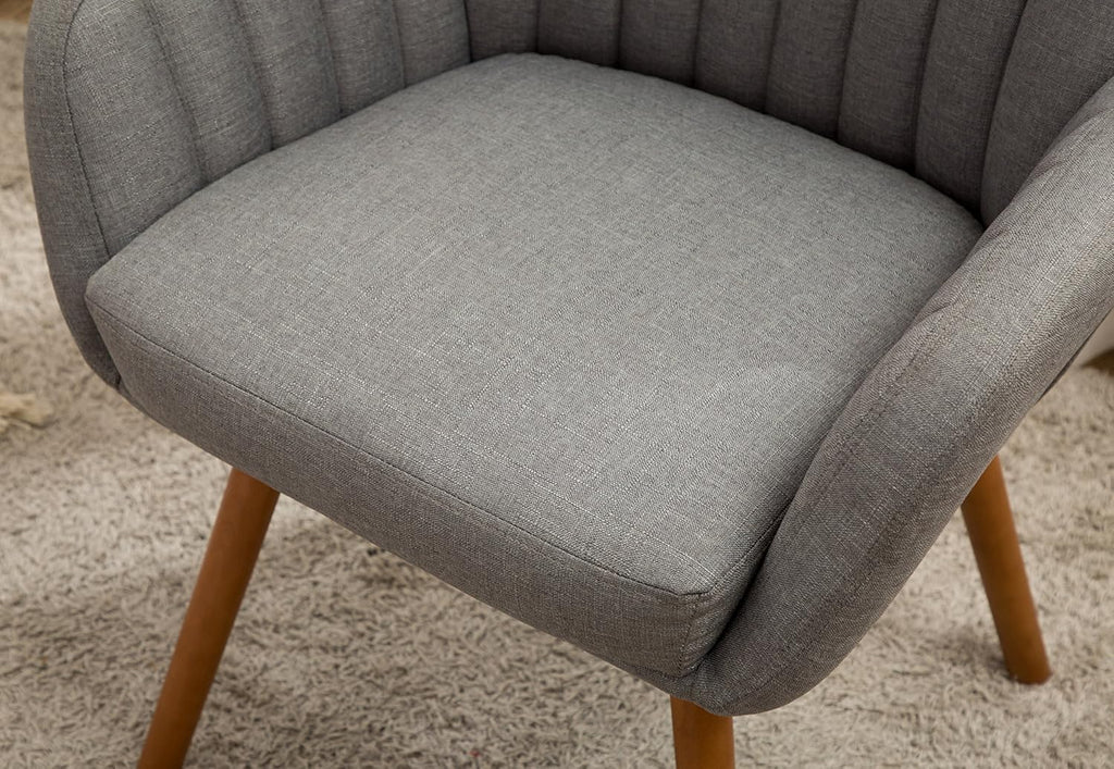 Tuchico Contemporary Fabric Accent Chair,Arm Rest, Gray