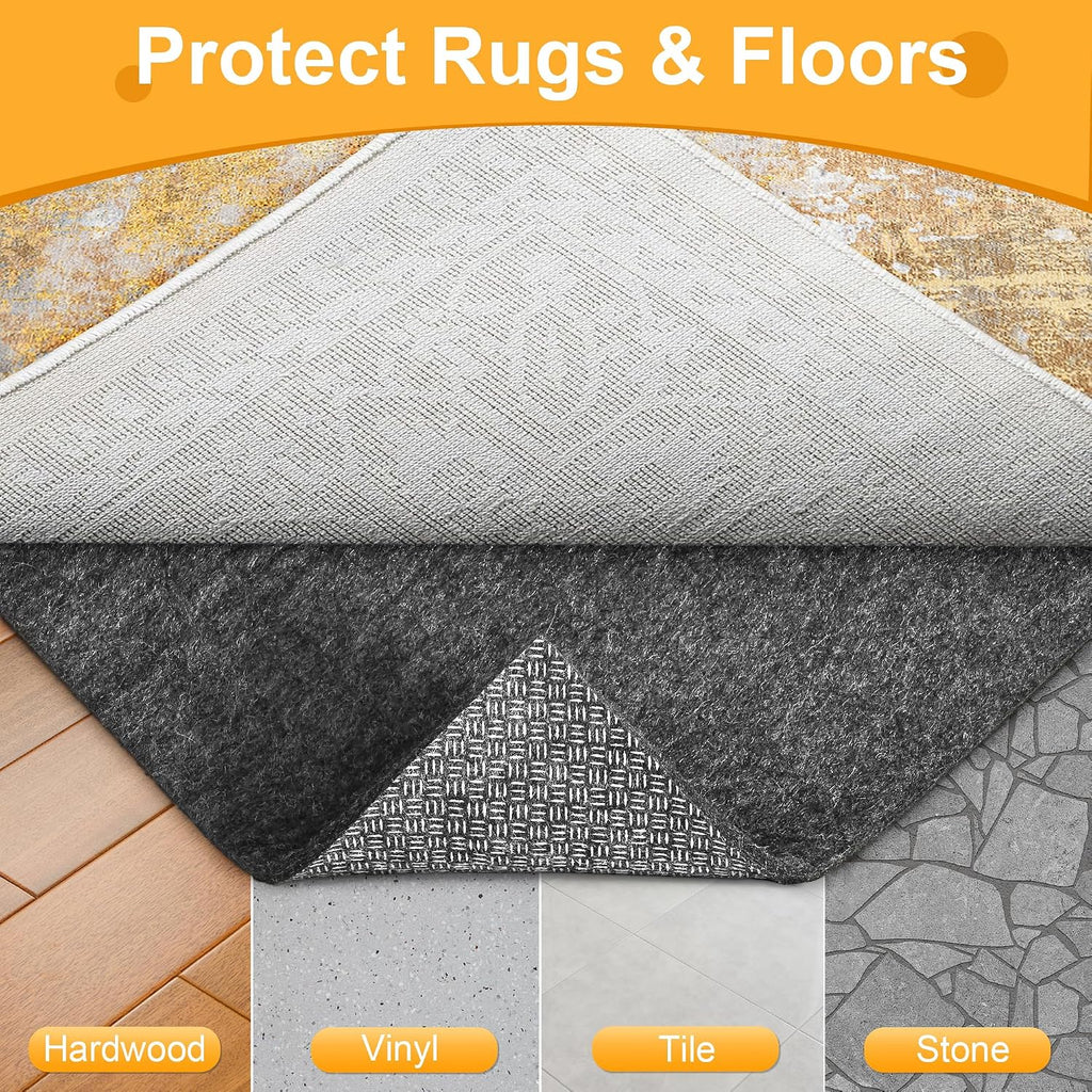 9x12 Non Slip Rug Pad Gripper, 1/4" Thick Cushioned Carpet Pads - Set of 108