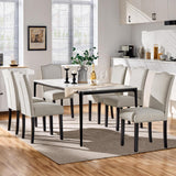 Dining Chairs Set of 2 Modern Kitchen Chairs with Fabric Upholstered Seat and Solid Wood Legs for Home Kitchen, Beige