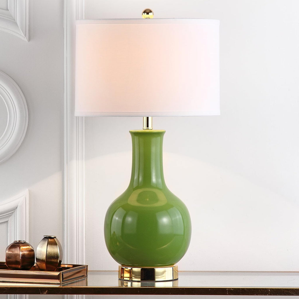 Paris Modern Green Ceramic 28-inch Bedroom Living Room Home Office Desk Nightstand Table Lamp (LED Bulb Included)