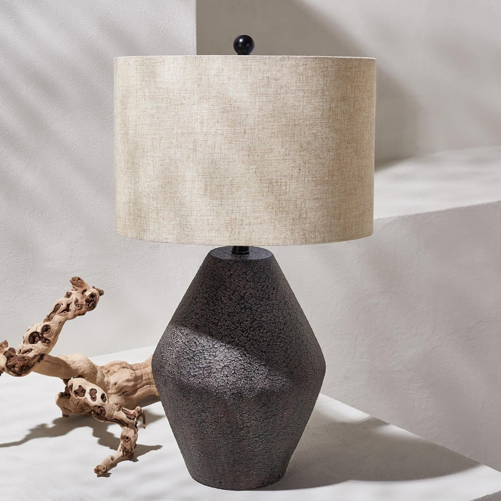 Ersta Brown Modern Rustic Farmhouse Table Lamp, 27-Inch Accent Lamp (TBL4367A)