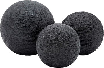 Set of 3 Modern Decorative Orbs - Beaded Ceramic & Stoneware Balls for Bowls, Centerpieces, Table Decor, Aesthetic