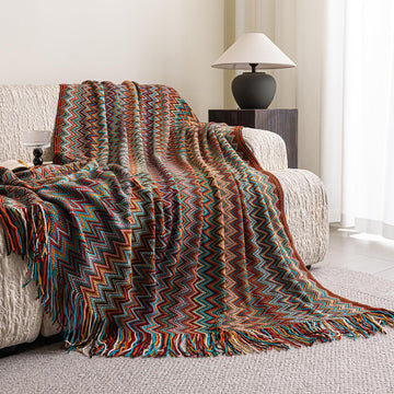 Throw Blanket, Bohemian Fringe Throws for Sofa Bed Couch