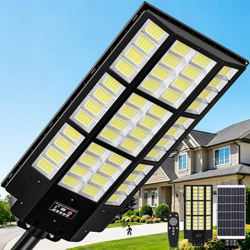 15000W Solar Street Lights, Solar Lights Outdoor IP66 Waterproof | Motion Sensor and Remote, 7000K Commercial Parking