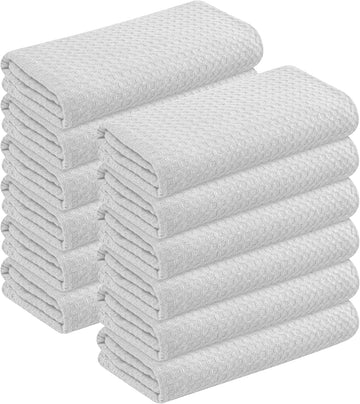 Waffle Kitchen Dish Towels 100% Cotton, Soft, Absorbent, Quick Drying, Multipurpose Use, Bar & Hand Towels, 16x26