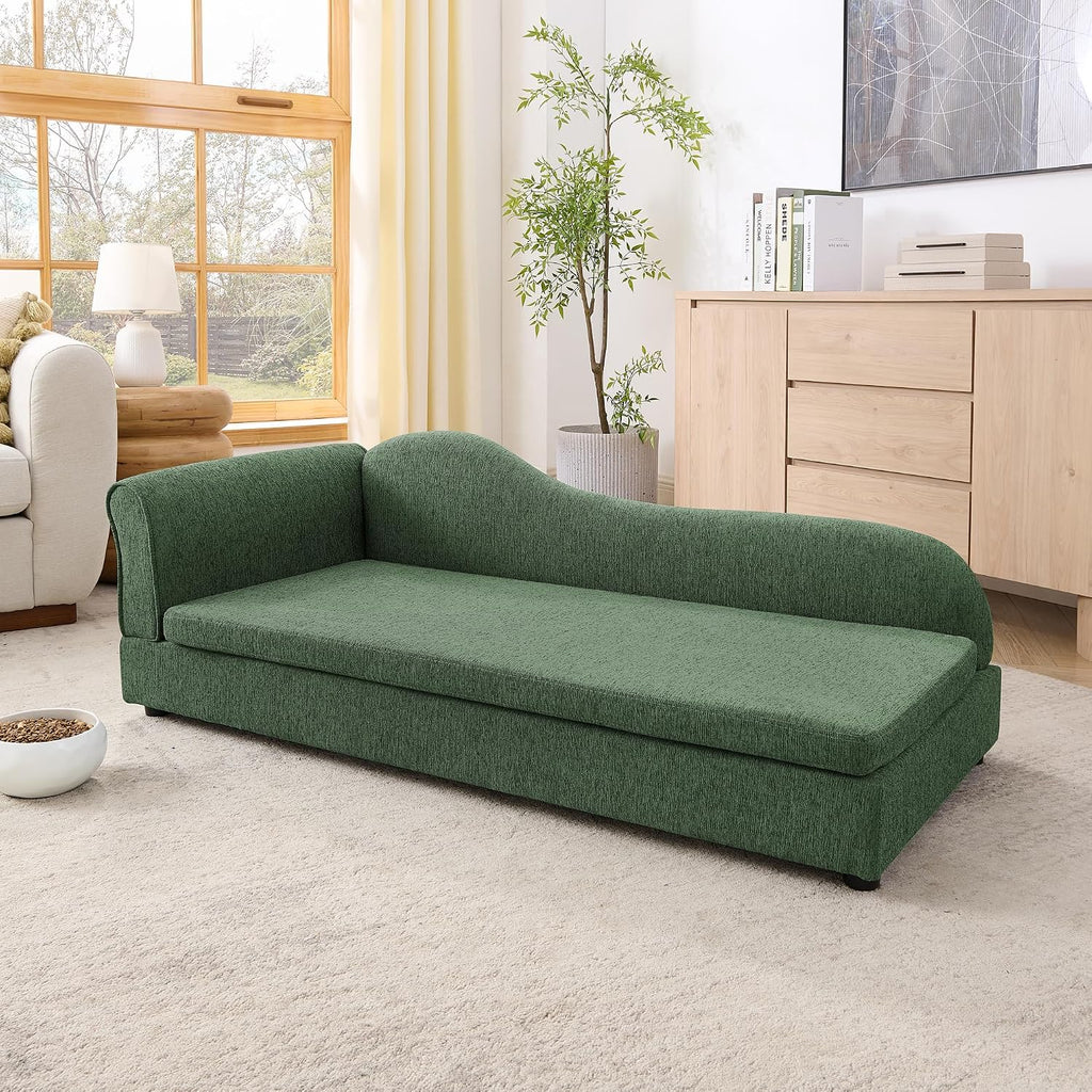 Modern Comfy Puppy Sofa, Cloud Dog Bed with Soft Cushion, Sleeper Couch with Wave Backrest for Medium Large Dogs
