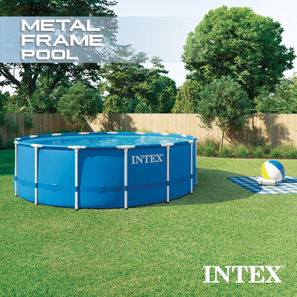 28241EH Metal Frame Above Ground Swimming Pool Set: 15ft x 48in - Includes 1000 GPH Cartridge Filter Pump - Removable