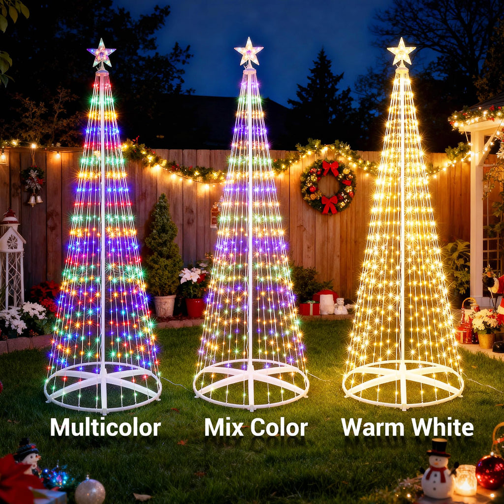 Outdoor Christmas Tree, 9.5FT 478 LED Color Changing Lights