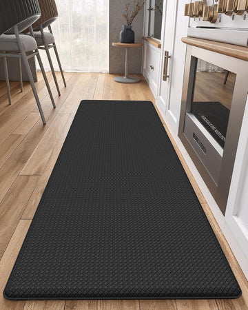 Kitchen Mat for Floor 17x79 Anti Fatigue Easy Clean, Black