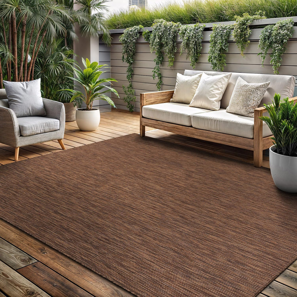 Washable Indoor Outdoor Rug Weather Resistant Carpet Modern Solid for Porch Deck Balcony Backyard Pa