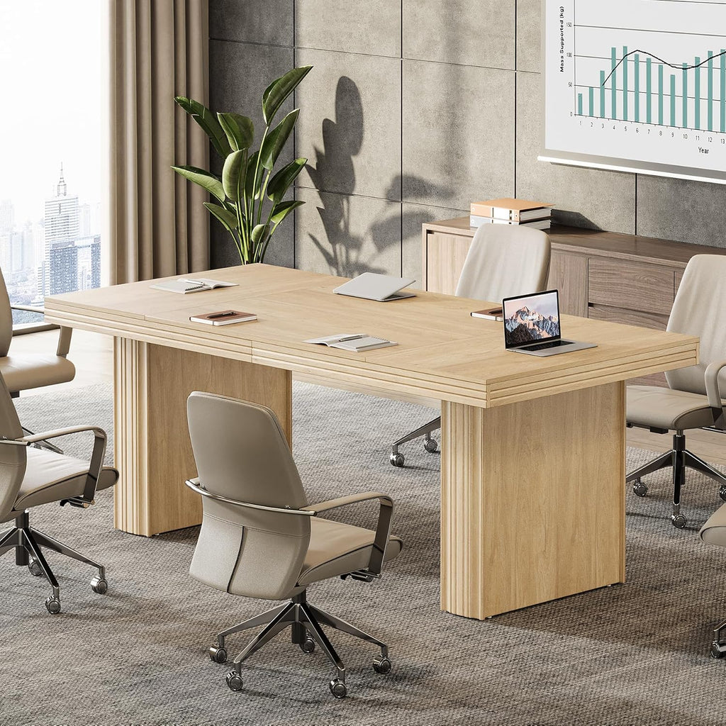 63" Executive Desk, Modern Executive Office Desk with Thickened Desktop and Heavy-Duty Legs