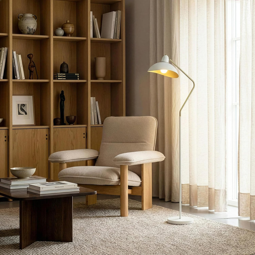 Swoop LED Floor Lampwith Adjustable Head, Modern Floor Reading Lamp for Over Chair, Living Rooms & Offices