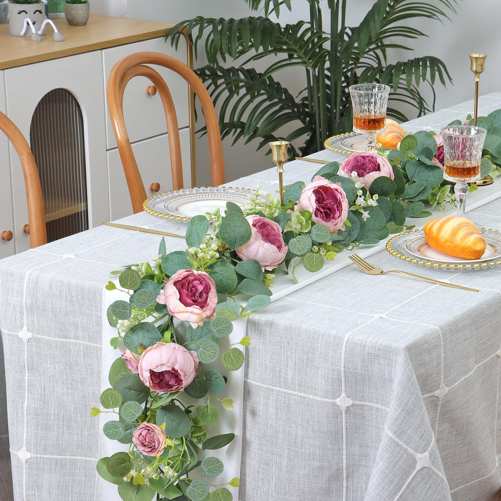 Artificial Eucalyptus Flower Garlands, Vintage Pink, 2PCS