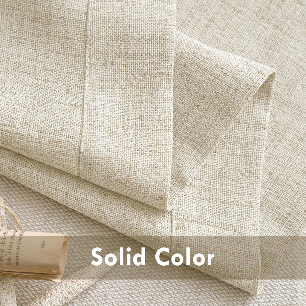 Linen Textured Curtain Valances for Windows Light Filtering 3 Inch Rod Pocket Farmhouse Country Rustic Kitchen