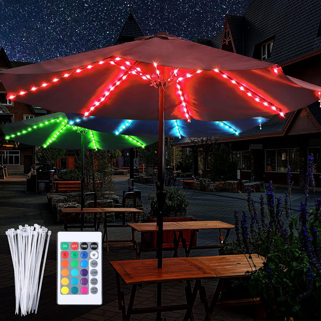 Patio Umbrella String Lights with 16 Color Changing and 12 Modes